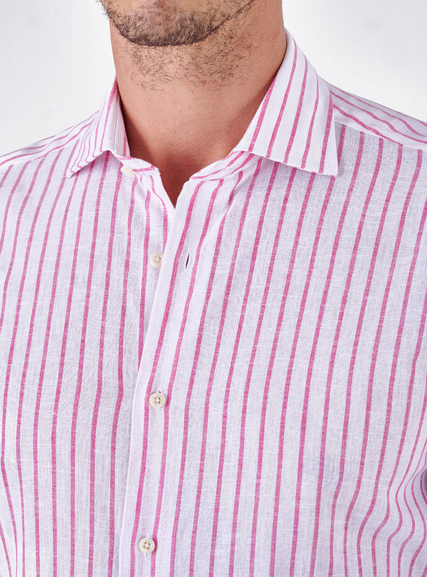 Camicie Regular con collo francese in lino cotone - Pete Barris