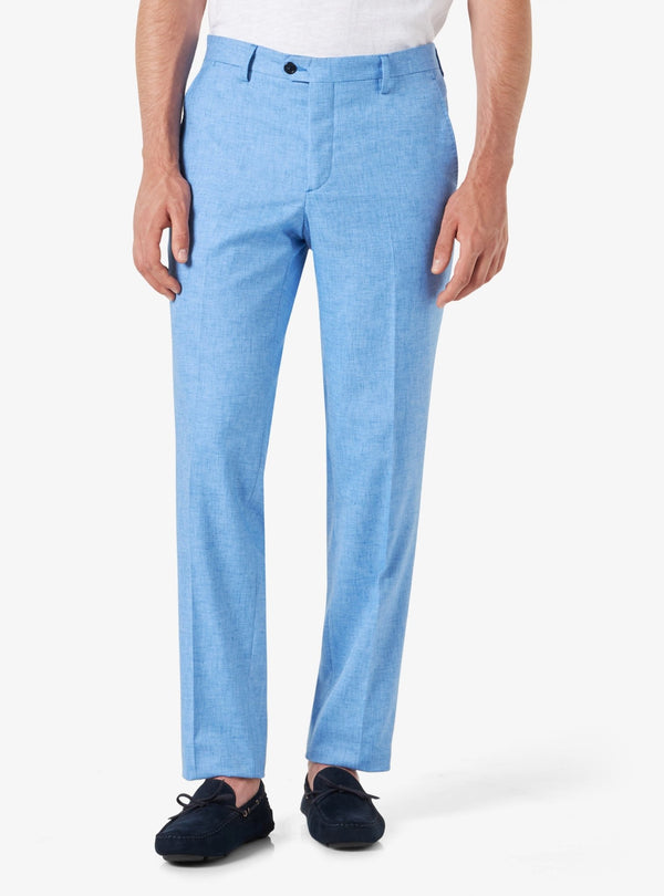 Abito Classico a Tinta Unita in Lino Cotone - Marine - Fusaro Antonio dal 1893 - Fusaro Antonio