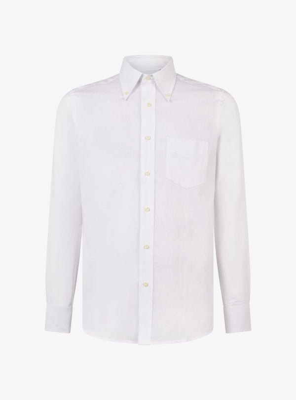 Camicia manica lunga button down in lino cotone - Teddy - Fusaro Antonio dal 1893 - Fusaro Antonio