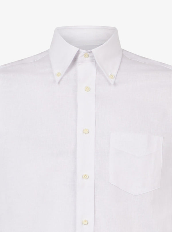 Camicia manica lunga button down in lino cotone - Teddy - Fusaro Antonio dal 1893 - Fusaro Antonio