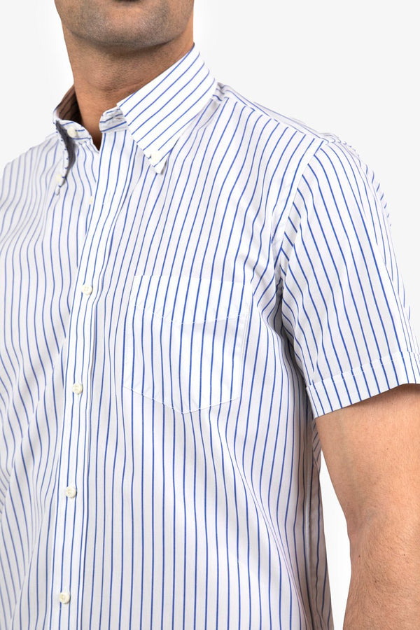 Camicia Mezza Manica Collo button down In Cotone - Storm - Fusaro Antonio dal 1893 - Fusaro Antonio