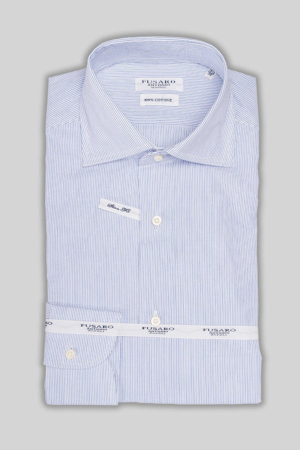 Camicia slim fit in cotone e collo francese - Fusaro Antonio dal 1893 - Fusaro Antonio