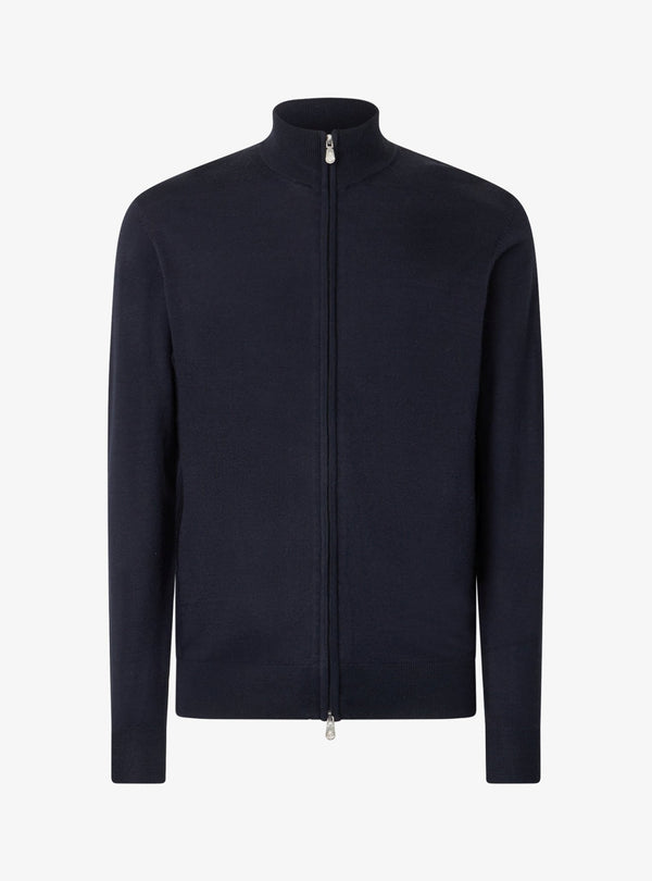 Cardigan con zip intera in lana merinos - Rick - Fusaro Antonio dal 1893 - Fusaro Antonio