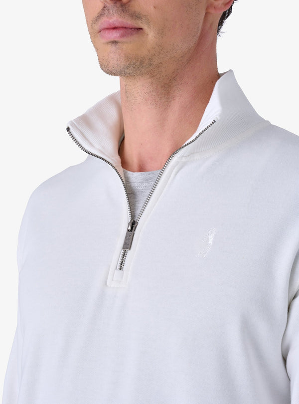 Felpa con mezza zip in misto cotone - Spring - Fusaro Antonio dal 1893 - Fusaro Antonio