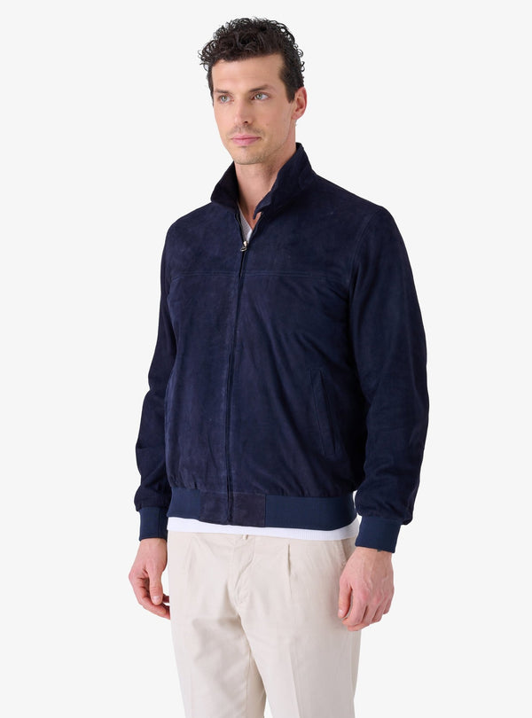 Giubbino in camoscio con zip - Reindeer - Fusaro Antonio dal 1893 - Fusaro Antonio