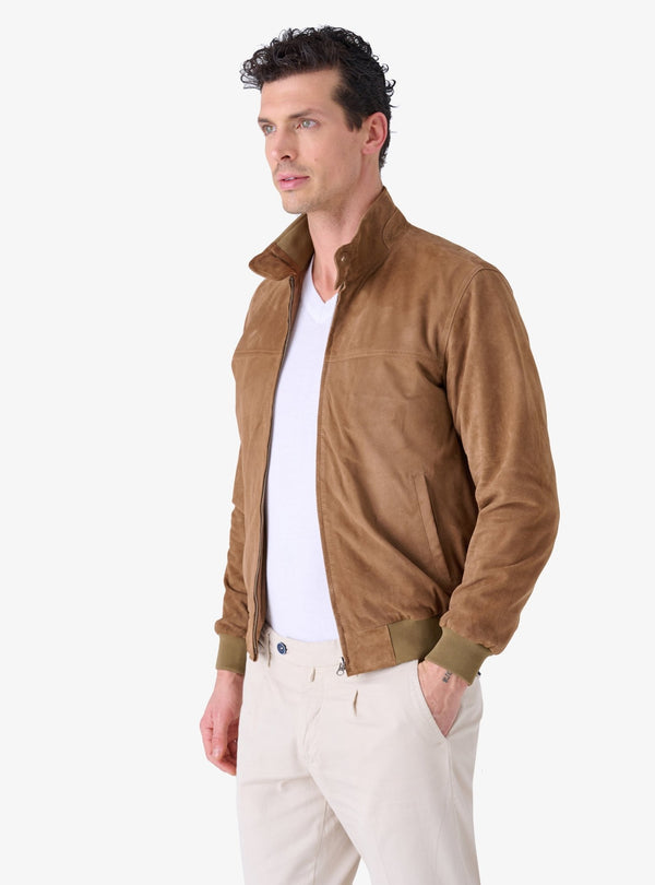 Giubbino in camoscio con zip - Reindeer - Fusaro Antonio dal 1893 - Fusaro Antonio