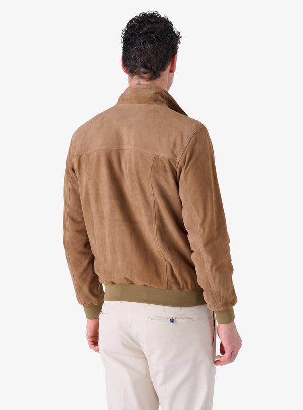 Giubbino in camoscio con zip - Reindeer - Fusaro Antonio dal 1893 - Fusaro Antonio