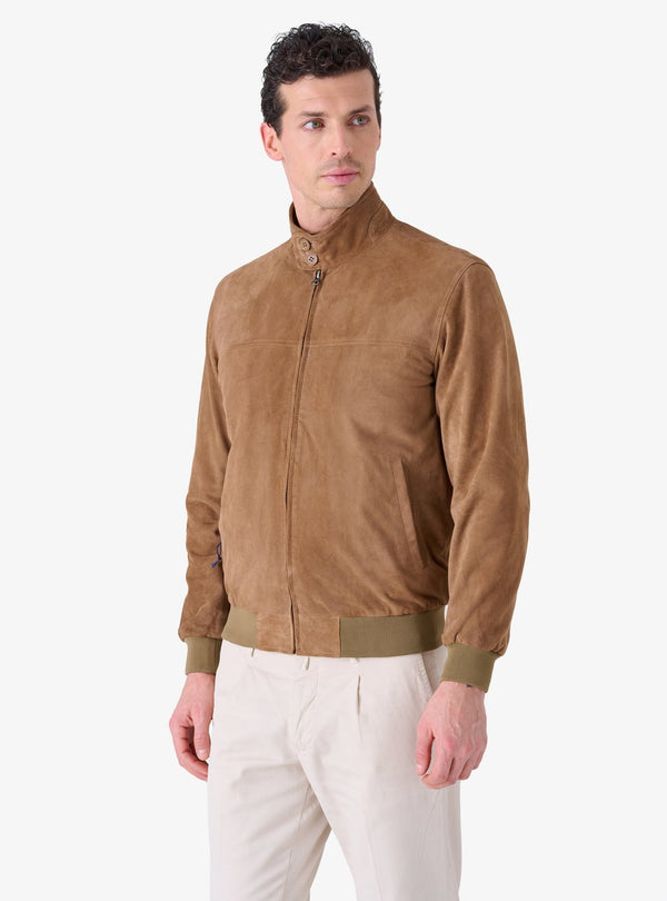 Giubbino in camoscio con zip - Reindeer - Fusaro Antonio dal 1893 - Fusaro Antonio