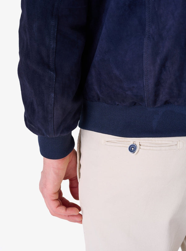 Giubbino in camoscio con zip - Reindeer - Fusaro Antonio dal 1893 - Fusaro Antonio