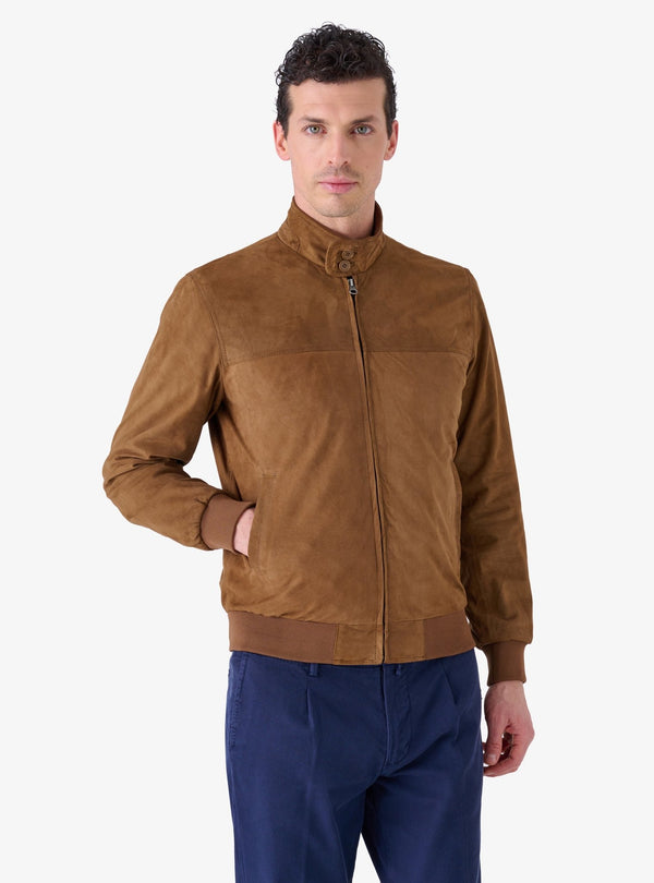 Giubbino in camoscio con zip - Reindeer - Fusaro Antonio dal 1893 - Fusaro Antonio