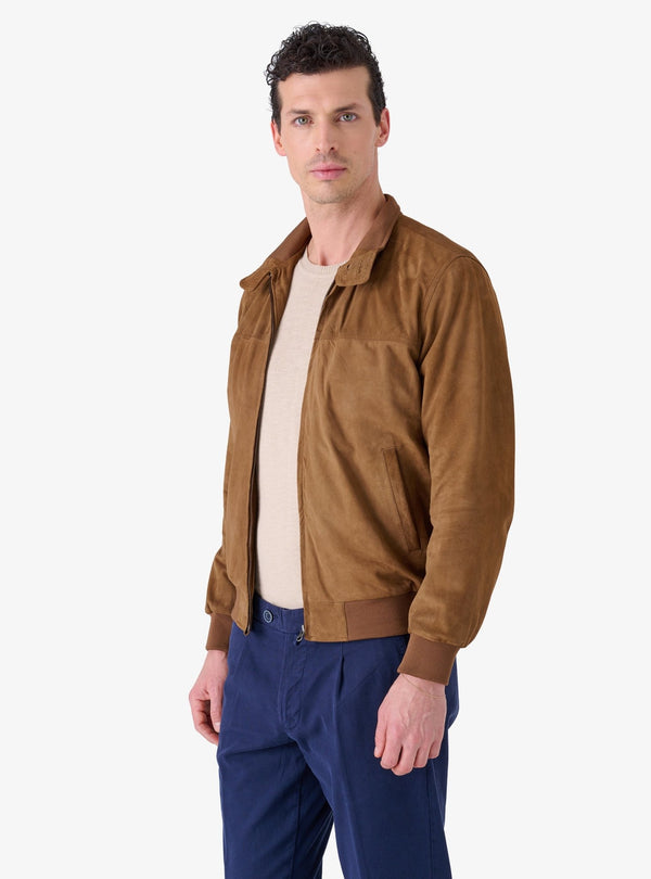 Giubbino in camoscio con zip - Reindeer - Fusaro Antonio dal 1893 - Fusaro Antonio