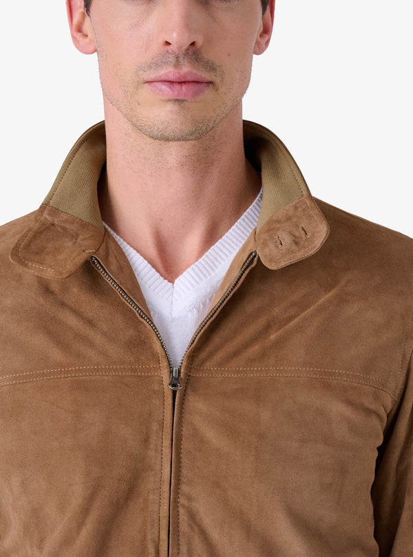 Giubbino in camoscio con zip - Reindeer - Fusaro Antonio dal 1893 - Fusaro Antonio