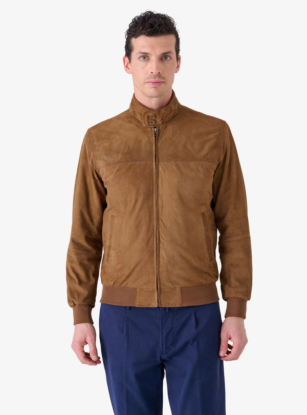 Giubbino in camoscio con zip - Reindeer - Fusaro Antonio dal 1893 - Fusaro Antonio