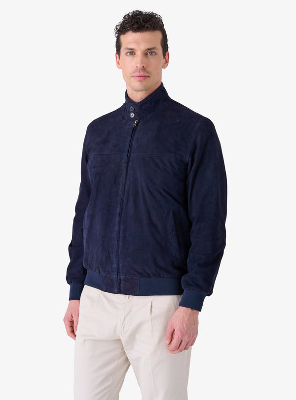 Giubbino in camoscio con zip - Reindeer - Fusaro Antonio dal 1893 - Fusaro Antonio