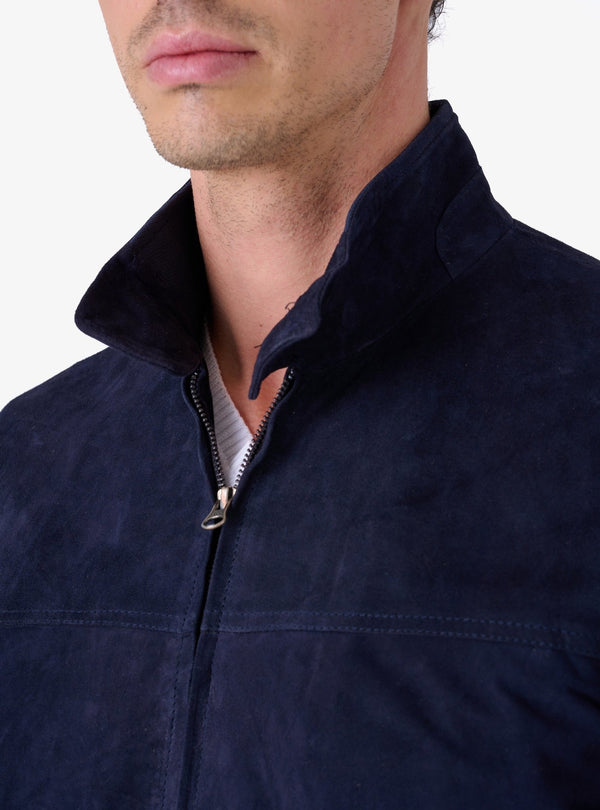 Giubbino in camoscio con zip - Reindeer - Fusaro Antonio dal 1893 - Fusaro Antonio