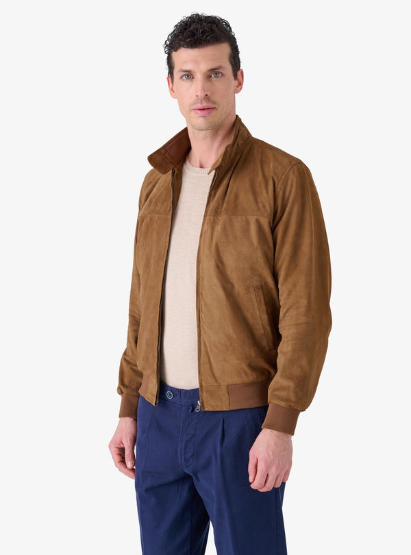 Giubbino in camoscio con zip - Reindeer - Fusaro Antonio dal 1893 - Fusaro Antonio