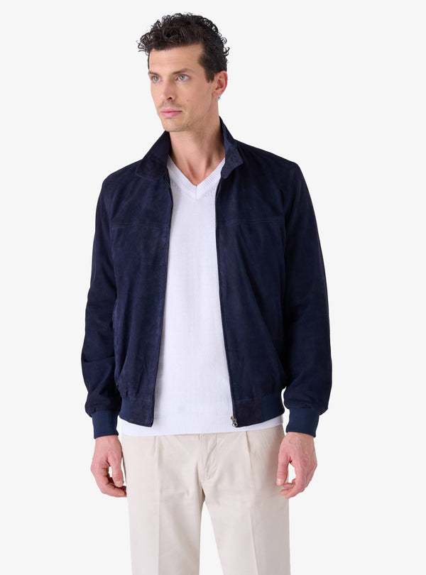 Giubbino in camoscio con zip - Reindeer - Fusaro Antonio dal 1893 - Fusaro Antonio