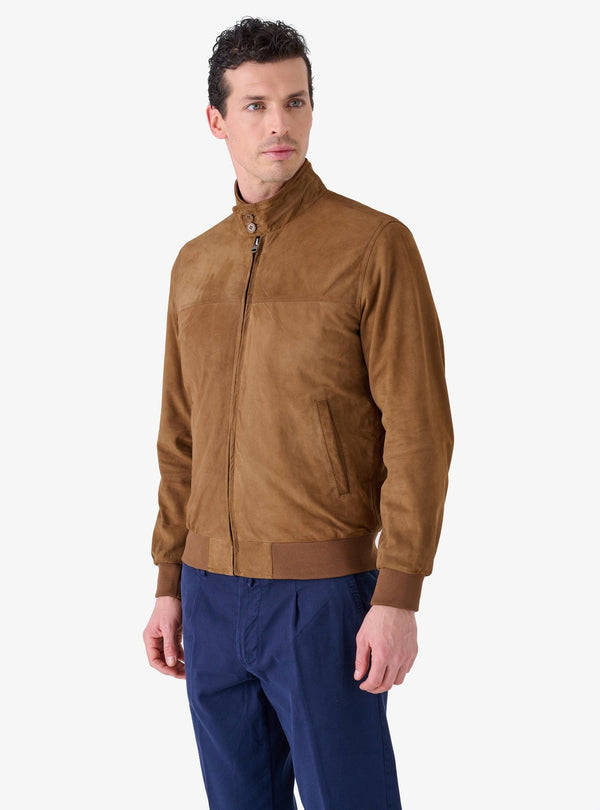 Giubbino in camoscio con zip - Reindeer - Fusaro Antonio dal 1893 - Fusaro Antonio