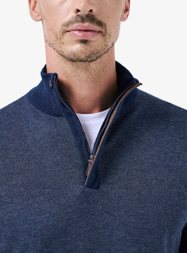 Maglia Chiusura Mezza Zip in Lana Cashmere - Ben - Fusaro Antonio dal 1893 - Fusaro Antonio