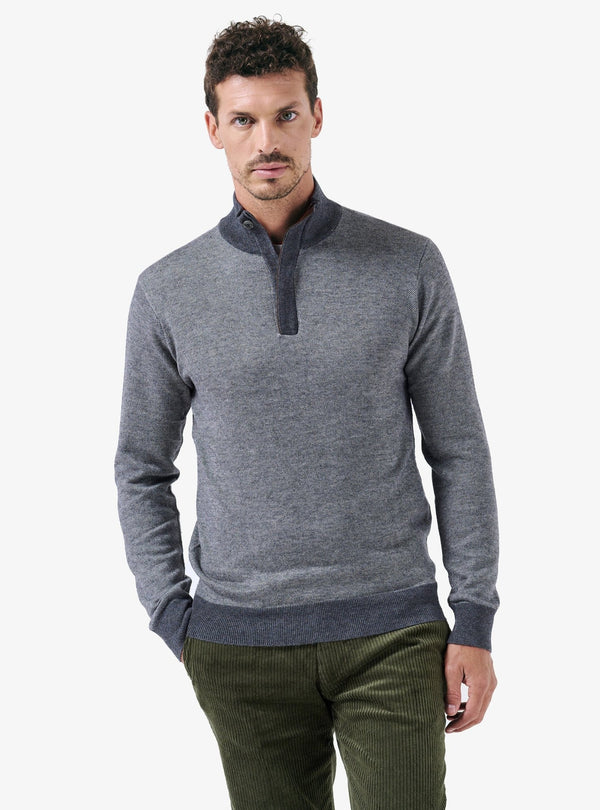 Maglia Chiusura Mezza Zip in Lana Cashmere - Ben - Fusaro Antonio dal 1893 - Fusaro Antonio