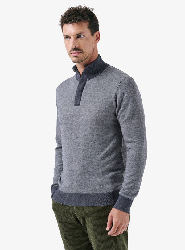 Maglia Chiusura Mezza Zip in Lana Cashmere - Ben - Fusaro Antonio dal 1893 - Fusaro Antonio