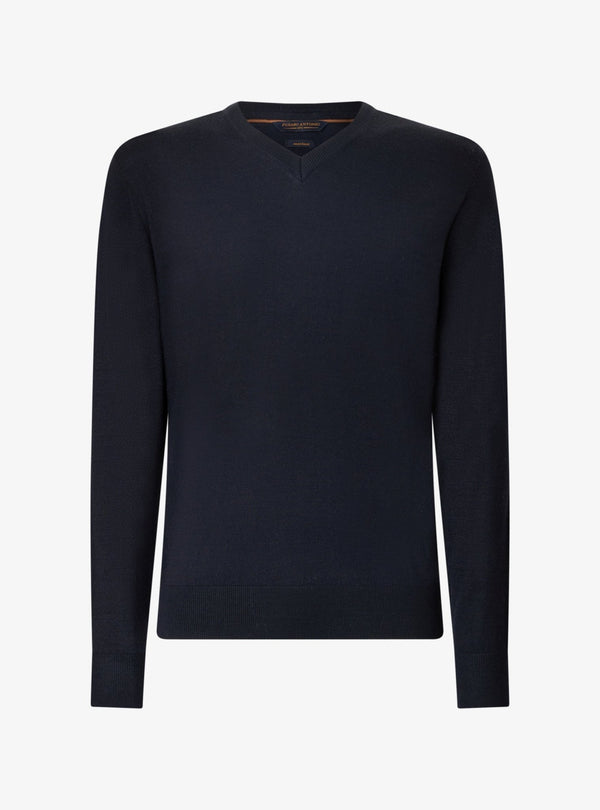 Maglia con scollo a V in lana merinos - Edge - Fusaro Antonio dal 1893 - Fusaro Antonio