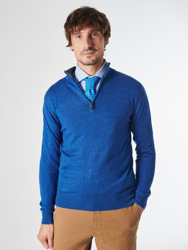 Maglia in Lana/Cashmere con Mezza Zip - Wyatt - Fusaro Antonio dal 1893 - Fusaro Antonio