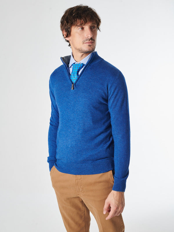Maglia in Lana/Cashmere con Mezza Zip - Wyatt - Fusaro Antonio dal 1893 - Fusaro Antonio