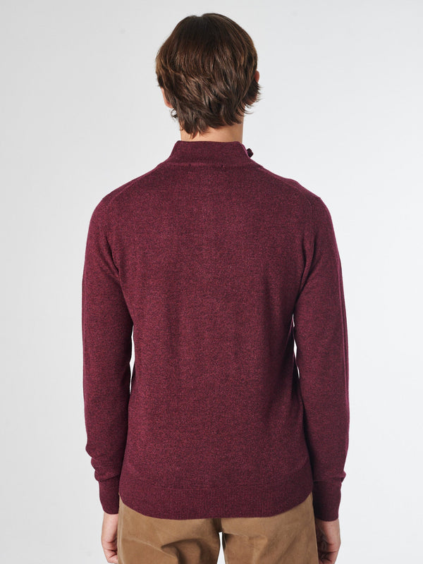 Maglia Mezza Zip melange in Lana Cashmere - Laser - Fusaro Antonio dal 1893 - Fusaro Antonio