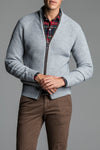Maglia mezzo collo con zip intera in misto cashmere - Long Ribbed - Fusaro Antonio dal 1893 - Fusaro Antonio