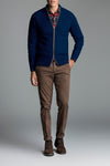 Maglia mezzo collo con zip intera in misto cashmere - Long Ribbed - Fusaro Antonio dal 1893 - Fusaro Antonio