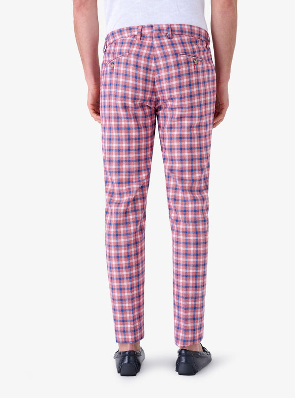 Pantalone a quadretto in lino cotone - Scot - Fusaro Antonio dal 1893 - Fusaro Antonio