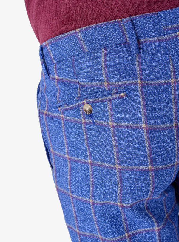 Pantalone a quadro in lino cotone - Cube - Fusaro Antonio dal 1893 - Fusaro Antonio