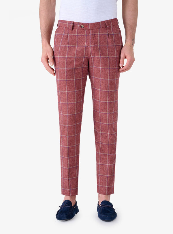 Pantalone a quadro in lino cotone - Cube - Fusaro Antonio dal 1893 - Fusaro Antonio