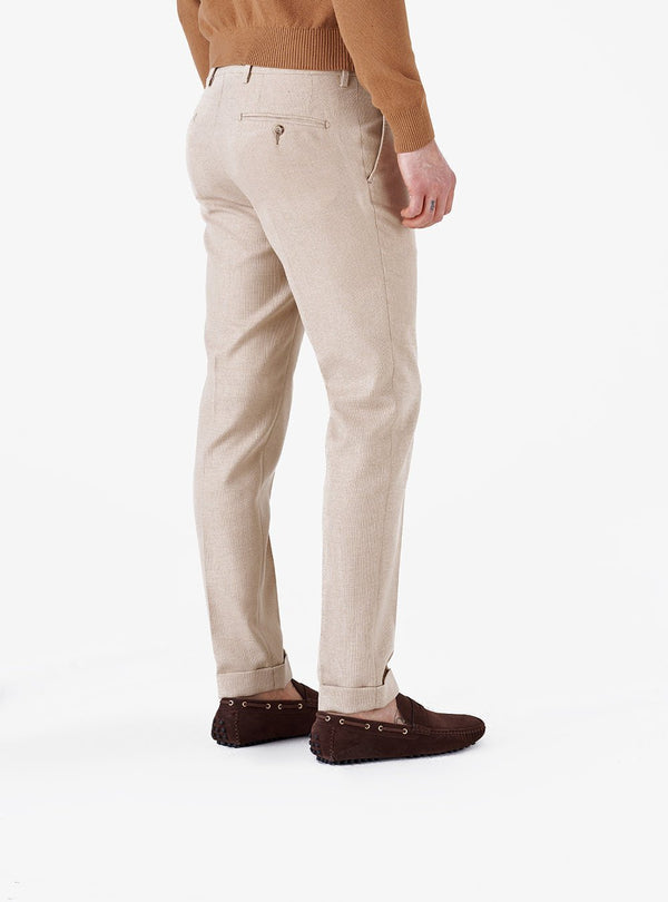 Pantalone classico a nido d'ape in lino cotone - Michael - Fusaro Antonio dal 1893