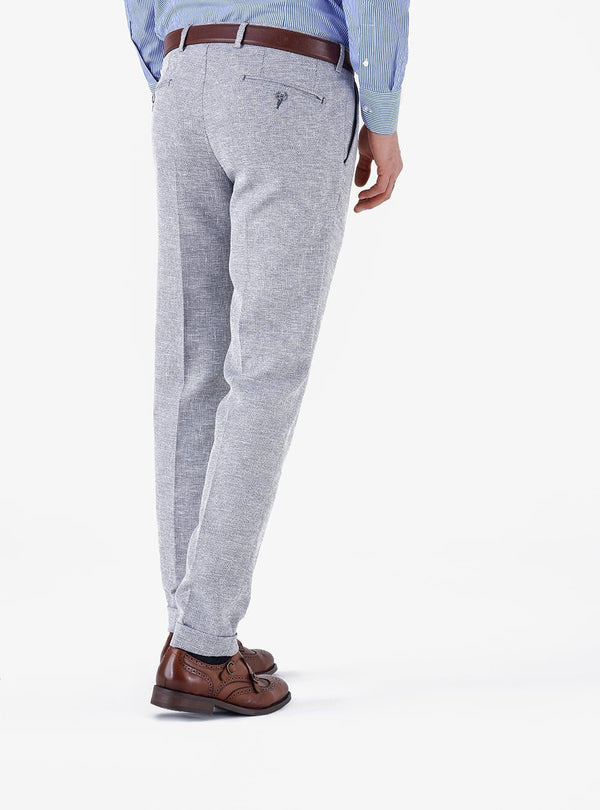 Pantalone classico a nido d'ape in lino cotone - Michael - Fusaro Antonio dal 1893