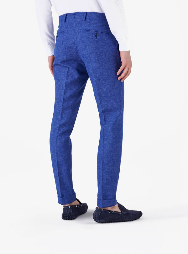 Pantalone classico a nido d'ape in lino cotone - Michael - Fusaro Antonio dal 1893