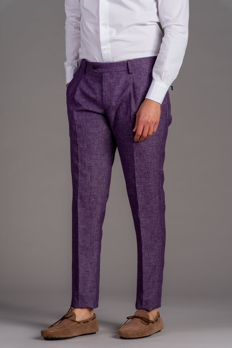 Classic trousers in cotton linen Breeze– Fusaro Antonio dal 1893