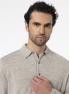 Polo-style neck sweater in Merino wool - Moray