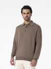 Polo-style neck sweater in Merino wool - Moray