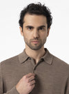 Polo-style neck sweater in Merino wool - Moray