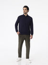 Polo-style neck sweater in Merino wool - Moray