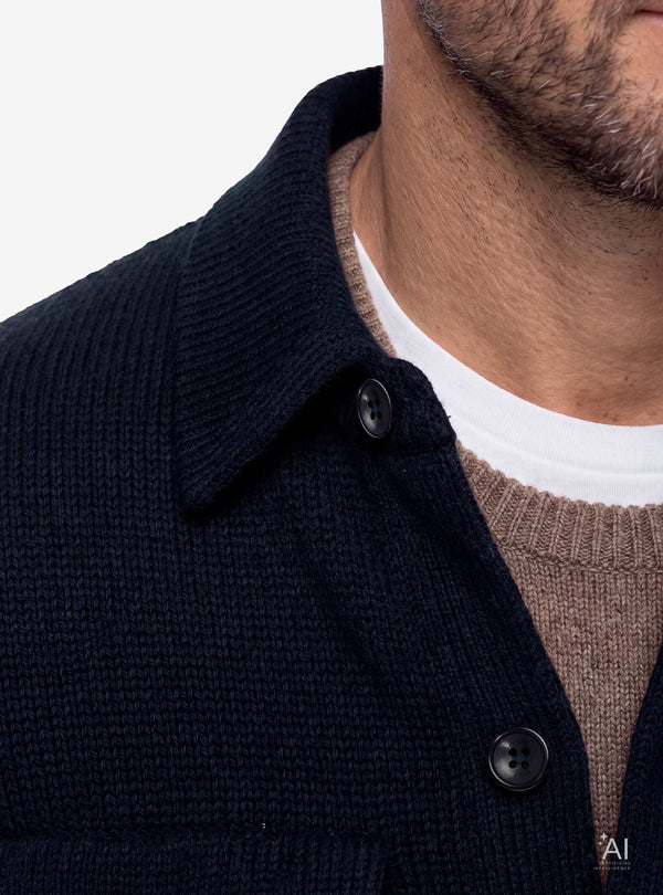 Cardigan Camicia Uomo in Misto Lana