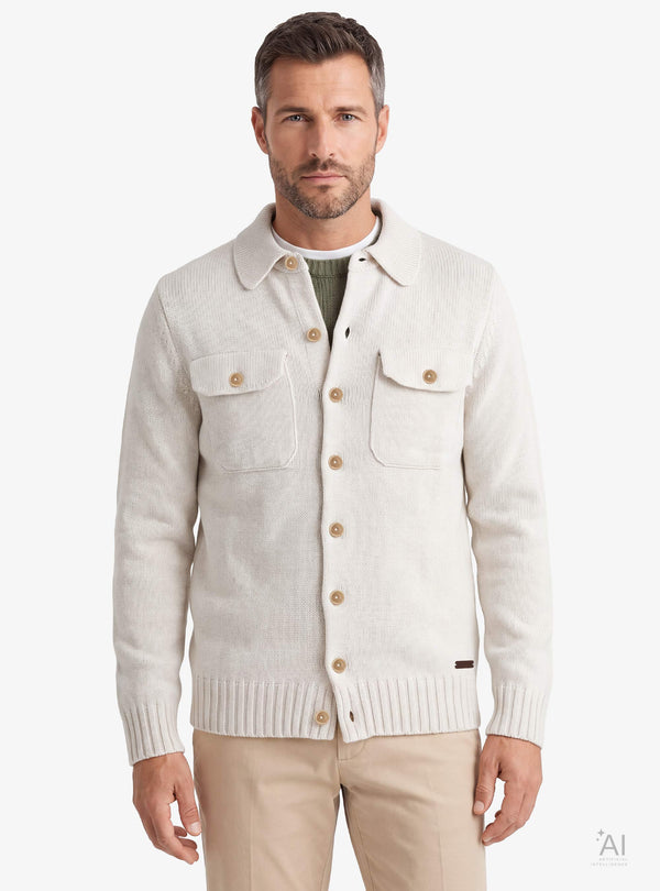 Cardigan Camicia Uomo in Misto Lana