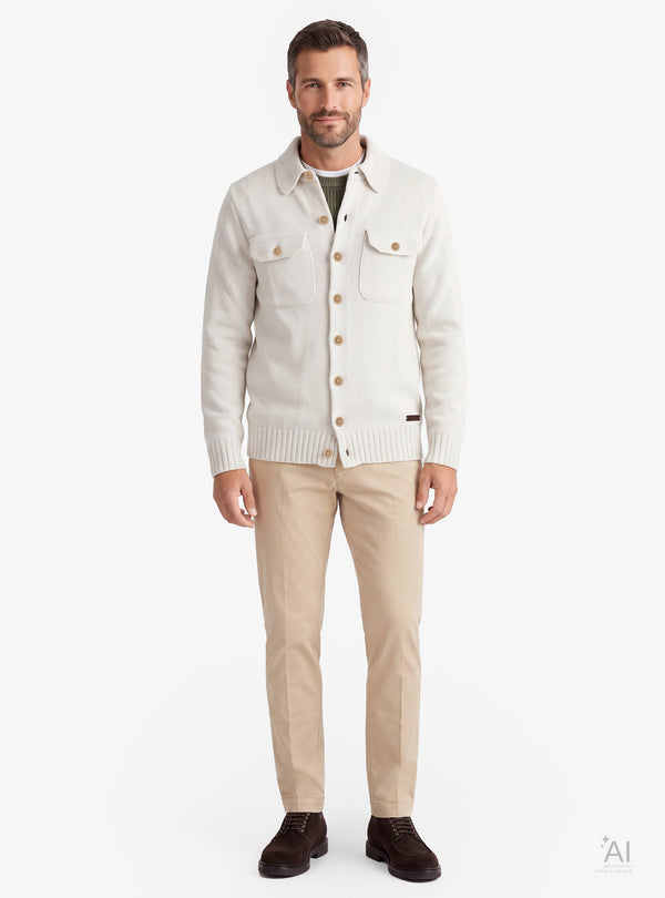 Cardigan Camicia Uomo in Misto Lana