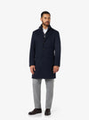 Cashmere wool herringbone coat with bib - Furtune