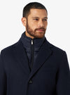 Cashmere wool herringbone coat with bib - Furtune