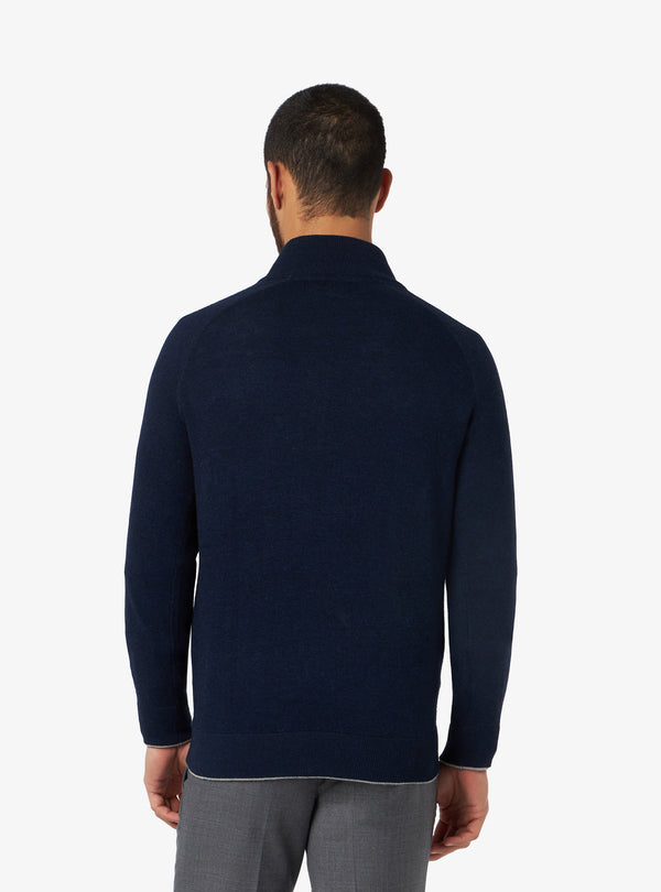 Cashmere wool sweater with full zip closure - Colton