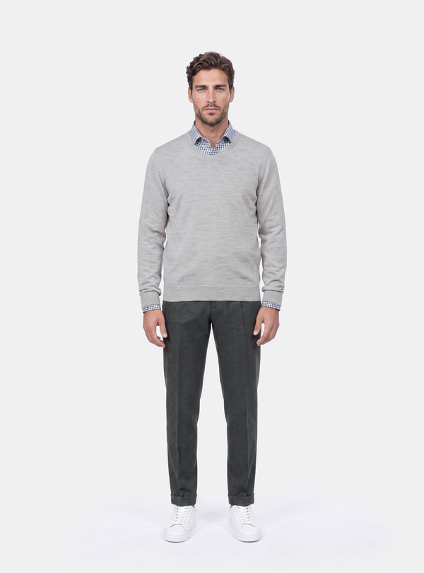 Maglione Uomo Scollo V in Lana Merinos