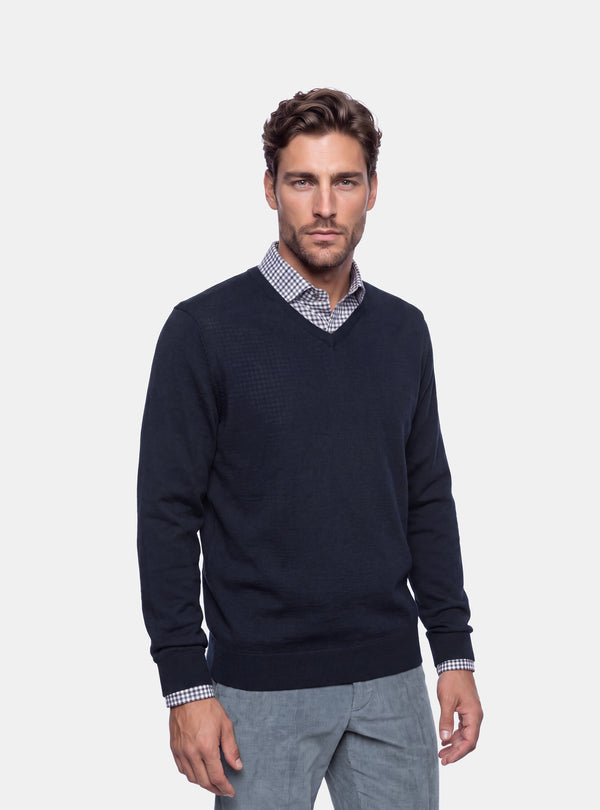 Maglione Uomo Scollo V in Lana Merinos